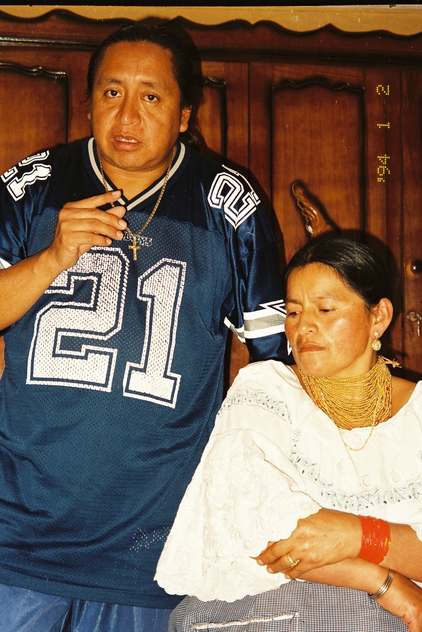 Man in a t-shirt and a woman in a dress