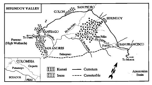 Map of Sibundoy Valley